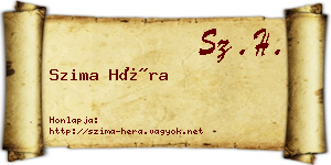 Szima Héra névjegykártya